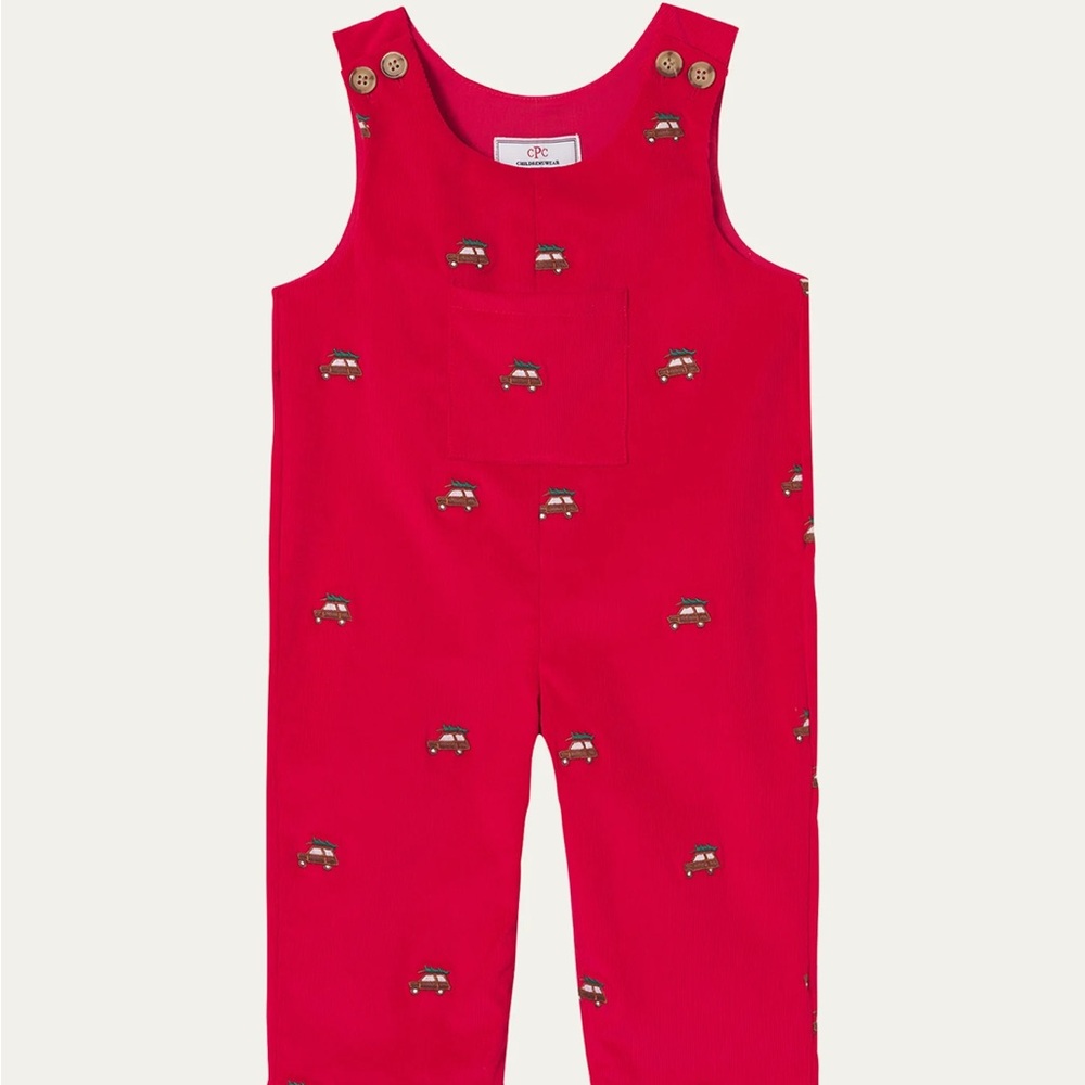 Classic Prep Tucker Christmas Corduroy Overalls, 18-24M